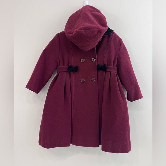 Rothschild Wool PEACOAT with Matching Hat Girls 3T Toddler - Picture 2 of 11